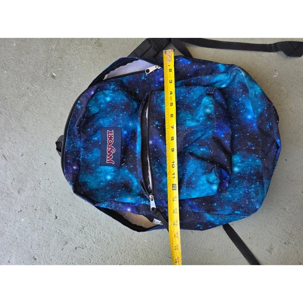 JanSport SuperBreak Backpack Blue Purple Galaxy Nebula Space Print School Bag E3
